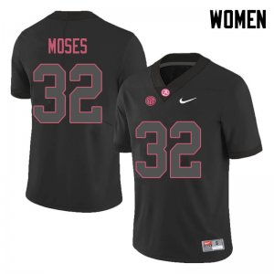 NCAA Women's Alabama Crimson Tide #32 Dylan Moses Stitched College 2018 Nike Authentic Black Football Jersey VD17G13ZZ
